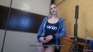 ���ැරණි සහෝදරයා ඉදිරිපත් ඔහුගේ කුඩා සොහොයුරිය යම් යම් මුදල් උපයා ගැනීමට උදව් සමග ඇගේ ශරීරය! Creampie මෝඩයෙක් දෙවරක්!